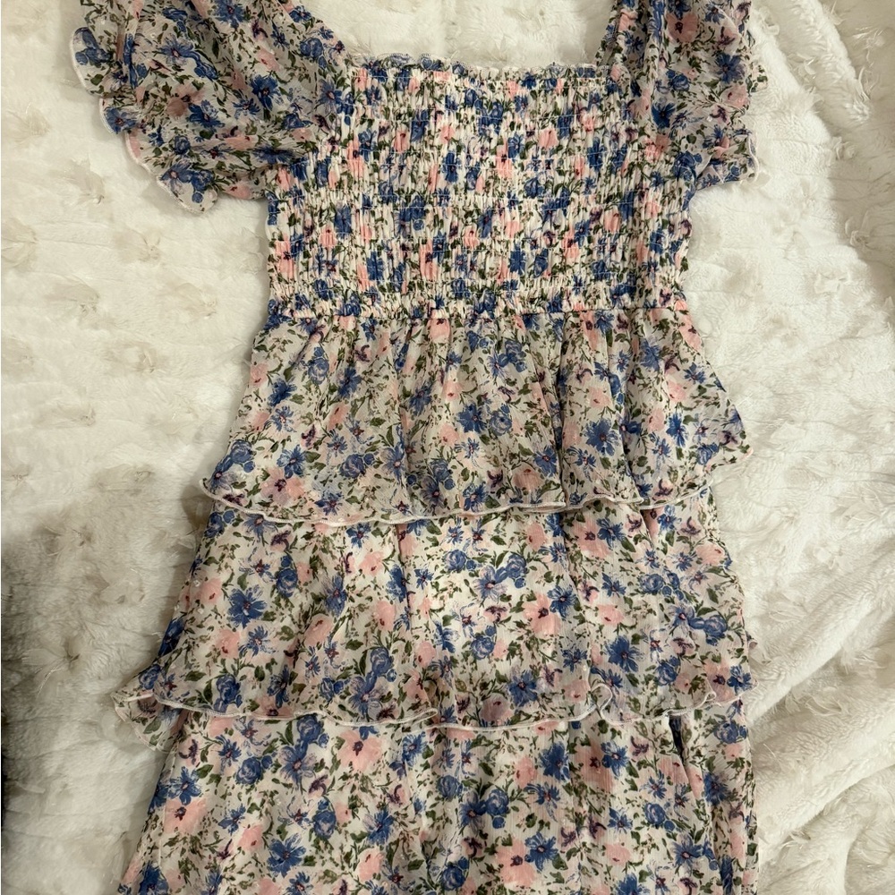Chic Floral Ruffle Mini Dress